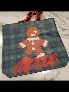 Aerie Reusable Tote (Gingerbread Plaid)